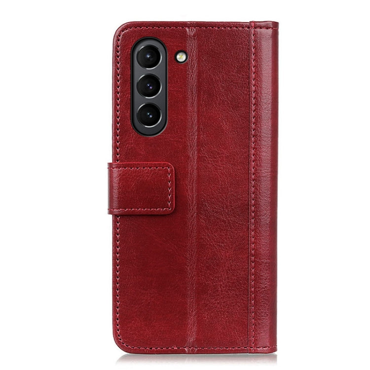 For Samsung Galaxy S21 FE Peas Crazy Horse Texture Horizontal Flip Leather Case with Holder & Card Slots & Wallet(Red)