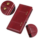 For Samsung Galaxy S21 FE Peas Crazy Horse Texture Horizontal Flip Leather Case with Holder & Card Slots & Wallet(Red)