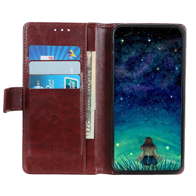 For Samsung Galaxy S21 FE Peas Crazy Horse Texture Horizontal Flip Leather Case with Holder & Card Slots & Wallet(Brown)