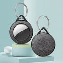 Sea Sand Texture PC Anti-scratch Shockproof Protective Cover Soft Case with Keychain Ring Loop For AirTag(Black)
