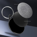 Sea Sand Texture PC Anti-scratch Shockproof Protective Cover Soft Case with Keychain Ring Loop For AirTag(Black)