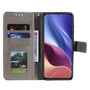For Xiaomi Redmi K40 Totem Flower Embossed Horizontal Flip TPU + PU Leather Case with Holder & Card Slots & Wallet(Gray)