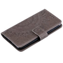For Xiaomi Redmi K40 Totem Flower Embossed Horizontal Flip TPU + PU Leather Case with Holder & Card Slots & Wallet(Gray)
