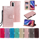 For Xiaomi Redmi K40 Totem Flower Embossed Horizontal Flip TPU + PU Leather Case with Holder & Card Slots & Wallet(Gray)