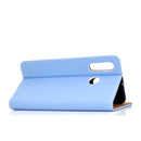 For Huawei P30 Lite Solid Color Magnetic Horizontal Flip Leather Case with Card Slot & Holder(Blue)