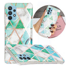 For Samsung Galaxy A32 4G Electroplating TPU Protective Case(Green White Rhombus)