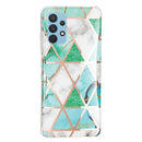 For Samsung Galaxy A32 4G Electroplating TPU Protective Case(Green White Rhombus)