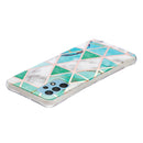 For Samsung Galaxy A32 4G Electroplating TPU Protective Case(Green White Rhombus)