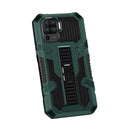 For OPPO A94 4G Vanguard Warrior All Inclusive Double-color Shockproof TPU + PC Protective Case with Holder(Graphite Green)