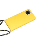 For Samsung Galaxy A12 Wheat Straw Material + TPU Protective Case with Lanyard(Yellow)