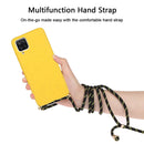 For Samsung Galaxy A12 Wheat Straw Material + TPU Protective Case with Lanyard(Yellow)