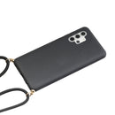 For Samsung Galaxy A32 5G Wheat Straw Material + TPU Protective Case with Lanyard(Black)