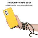 For Samsung Galaxy A52 5G / 4G Wheat Straw Material + TPU Protective Case with Lanyard(Yellow)