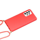 For Samsung Galaxy A52 5G / 4G Wheat Straw Material + TPU Protective Case with Lanyard(Red)