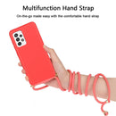 For Samsung Galaxy A52 5G / 4G Wheat Straw Material + TPU Protective Case with Lanyard(Red)