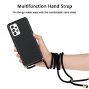 For Samsung Galaxy A52 5G / 4G Wheat Straw Material + TPU Protective Case with Lanyard(Black)