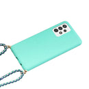 For Samsung Galaxy A52 5G / 4G Wheat Straw Material + TPU Protective Case with Lanyard(Green)