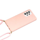 For Samsung Galaxy A52 5G / 4G Wheat Straw Material + TPU Protective Case with Lanyard(Pink)