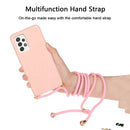 For Samsung Galaxy A52 5G / 4G Wheat Straw Material + TPU Protective Case with Lanyard(Pink)