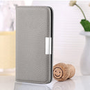 For Samsung Galaxy S21 FE Litchi Texture Horizontal Flip Leather Case with Holder & Card Slots(Grey)