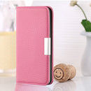 For Samsung Galaxy S21 FE Litchi Texture Horizontal Flip Leather Case with Holder & Card Slots(Pink)