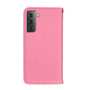 For Samsung Galaxy S21 FE Litchi Texture Horizontal Flip Leather Case with Holder & Card Slots(Pink)
