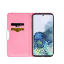 For Samsung Galaxy S21 FE Litchi Texture Horizontal Flip Leather Case with Holder & Card Slots(Pink)