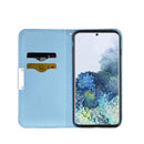 For Samsung Galaxy S21 FE Litchi Texture Horizontal Flip Leather Case with Holder & Card Slots(Blue)