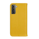 For Samsung Galaxy S21 FE Litchi Texture Horizontal Flip Leather Case with Holder & Card Slots(Yellow)