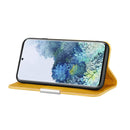 For Samsung Galaxy S21 FE Litchi Texture Horizontal Flip Leather Case with Holder & Card Slots(Yellow)