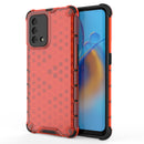 For OPPO A74 4G Shockproof Honeycomb PC + TPU Case(Red)