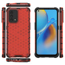 For OPPO A74 4G Shockproof Honeycomb PC + TPU Case(Red)