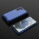 For Samsung Galaxy S21 FE Shockproof Honeycomb PC + TPU Case(Blue)