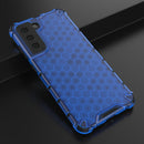 For Samsung Galaxy S21 FE Shockproof Honeycomb PC + TPU Case(Blue)