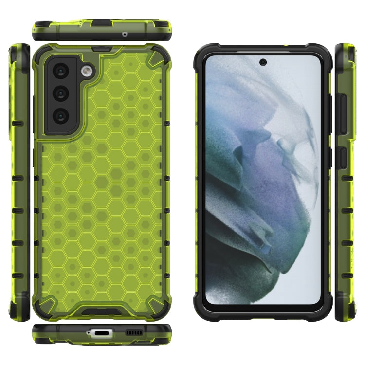For Samsung Galaxy S21 FE Shockproof Honeycomb PC + TPU Case(Green)