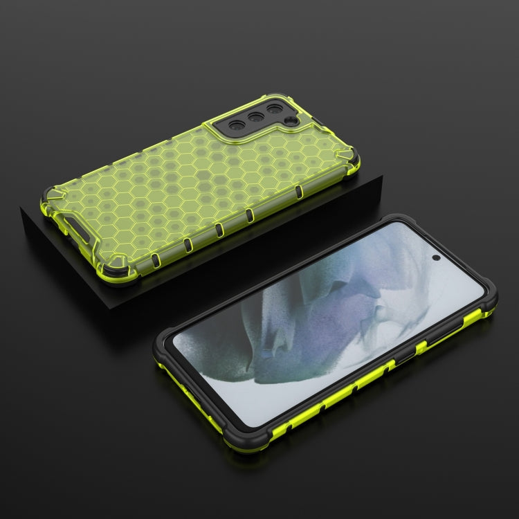 For Samsung Galaxy S21 FE Shockproof Honeycomb PC + TPU Case(Green)