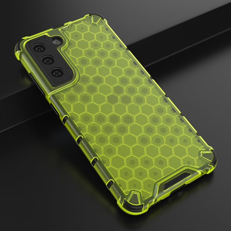 For Samsung Galaxy S21 FE Shockproof Honeycomb PC + TPU Case(Green)