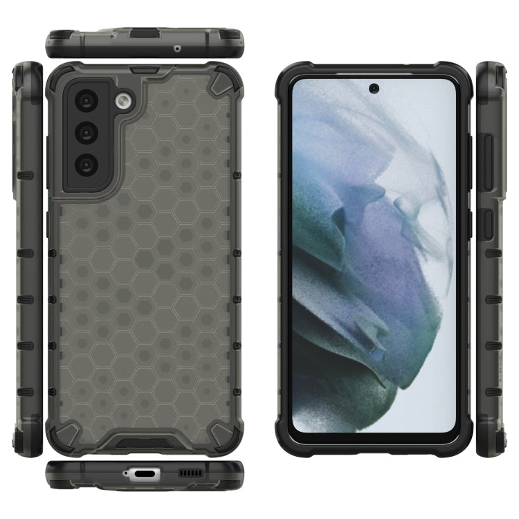 For Samsung Galaxy S21 FE Shockproof Honeycomb PC + TPU Case(Black)