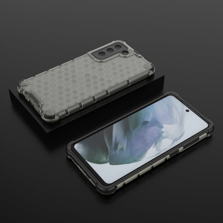 For Samsung Galaxy S21 FE Shockproof Honeycomb PC + TPU Case(Black)