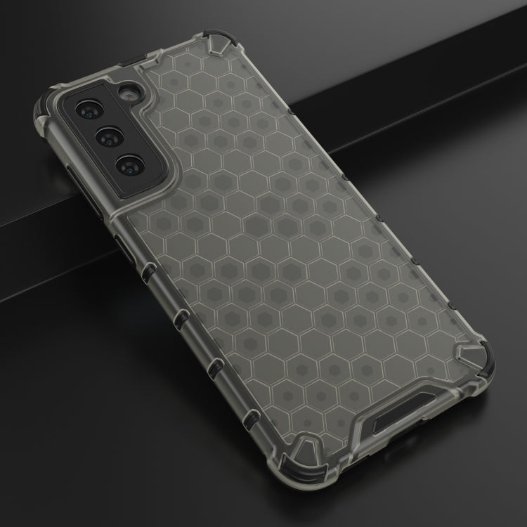 For Samsung Galaxy S21 FE Shockproof Honeycomb PC + TPU Case(Black)