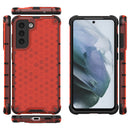 For Samsung Galaxy S21 FE Shockproof Honeycomb PC + TPU Case(Red)
