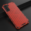 For Samsung Galaxy S21 FE Shockproof Honeycomb PC + TPU Case(Red)