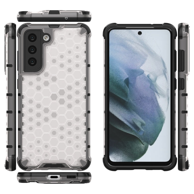 For Samsung Galaxy S21 FE Shockproof Honeycomb PC + TPU Case(White)