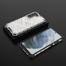 For Samsung Galaxy S21 FE Shockproof Honeycomb PC + TPU Case(White)