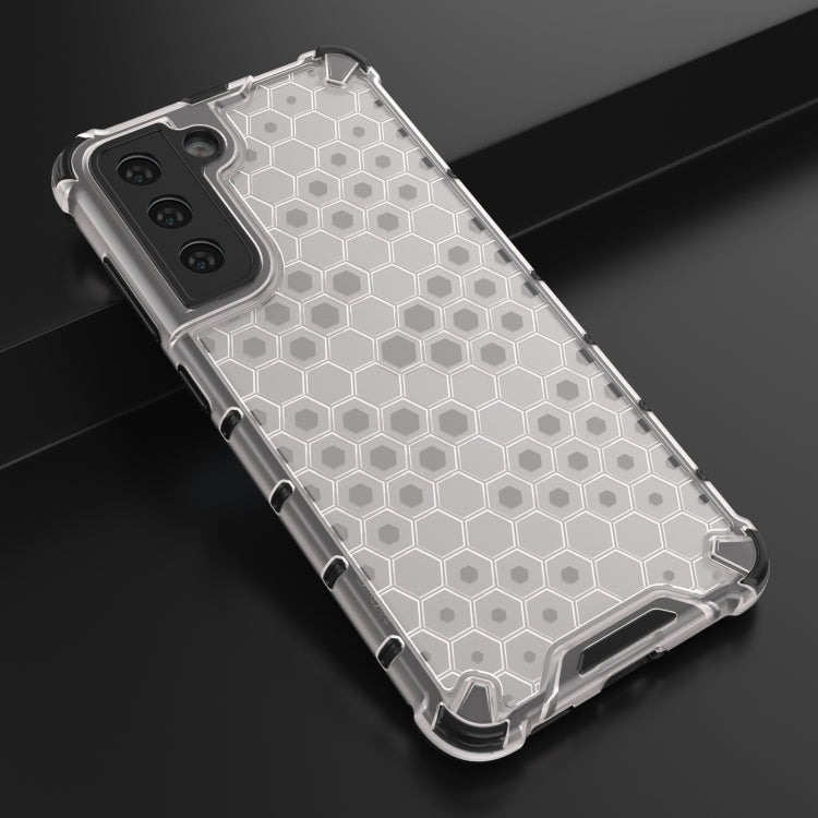 For Samsung Galaxy S21 FE Shockproof Honeycomb PC + TPU Case(White)