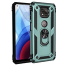 For Motorola Moto G Power (2021) Shockproof TPU + PC Protective Case with 360 Degree Rotating Holder(Green)