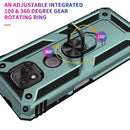 For Motorola Moto G Power (2021) Shockproof TPU + PC Protective Case with 360 Degree Rotating Holder(Green)