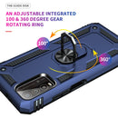 For Xiaomi Redmi Note 9 4G / 9T / 9 Power Shockproof TPU + PC Protective Case with 360 Degree Rotating Holder(Blue)