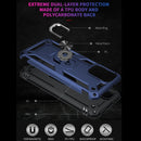 For Xiaomi Redmi Note 9 4G / 9T / 9 Power Shockproof TPU + PC Protective Case with 360 Degree Rotating Holder(Blue)