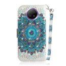 For Xiaomi Redmi Note 9T / 9 5G 3D Painted Pattern Magnetic Attraction Horizontal Flip Leather Case with Holder & Card Slot & Wallet & Lanyard(Peacock Wreath)